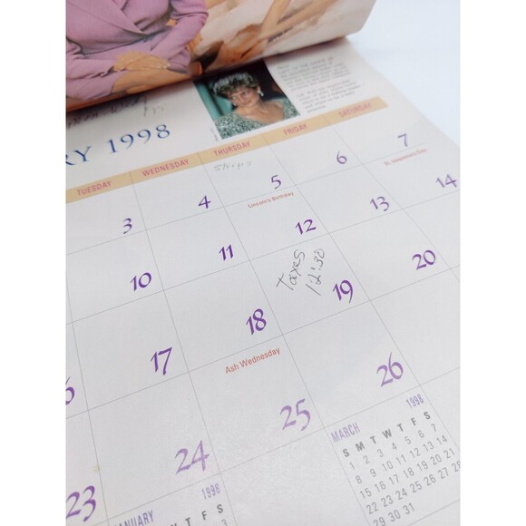Vintage 1998 Princess Diana Calender Memories of Diana The People's Princess 98 - Picture 3 of 6